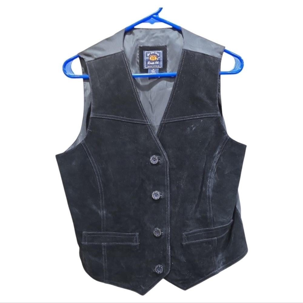 Route 66 Black Suede Vest